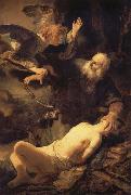 Rembrandt, The Angel stopping Abraham from sacrificing Isaac to God